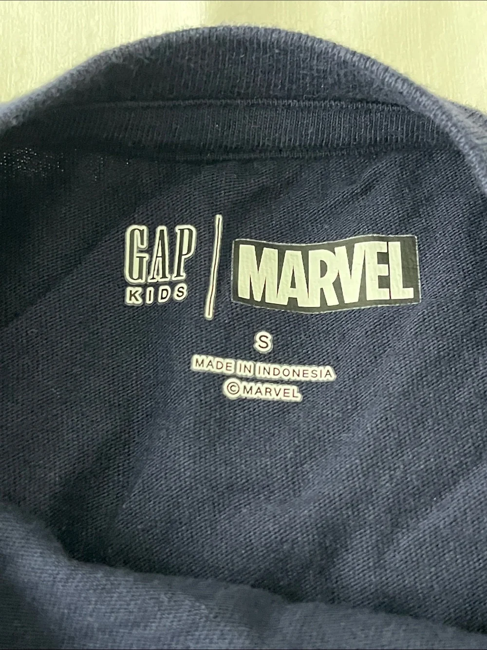 GAP Navy Short-Sleeve Tee with Colorful MARVEL Lettering